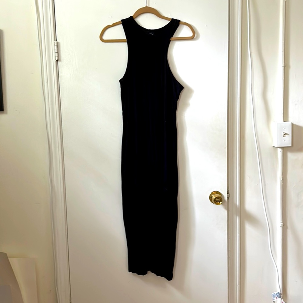 Eloquii Bodycon Midi Dress with Asymmetrical Shoulder Detail